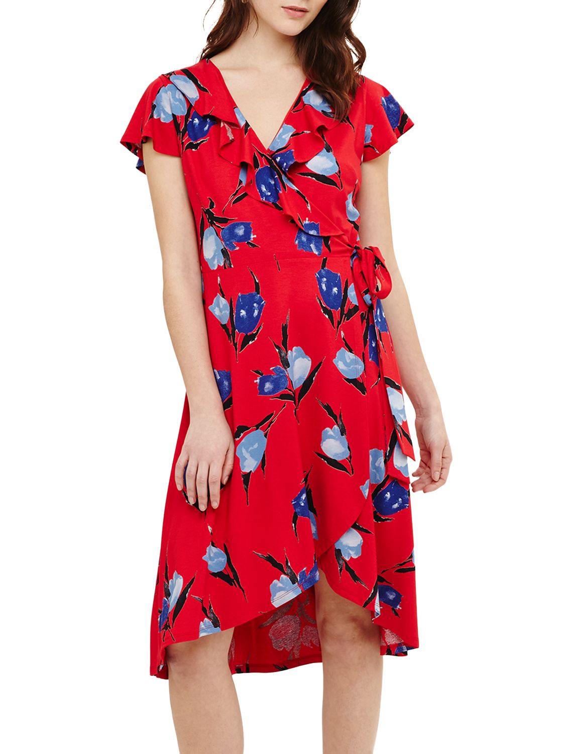 Phase Eight Idella Tulip Print Dress, Red/Multi