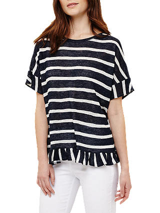 Phase Eight Shelby Striped Top, Navy/White