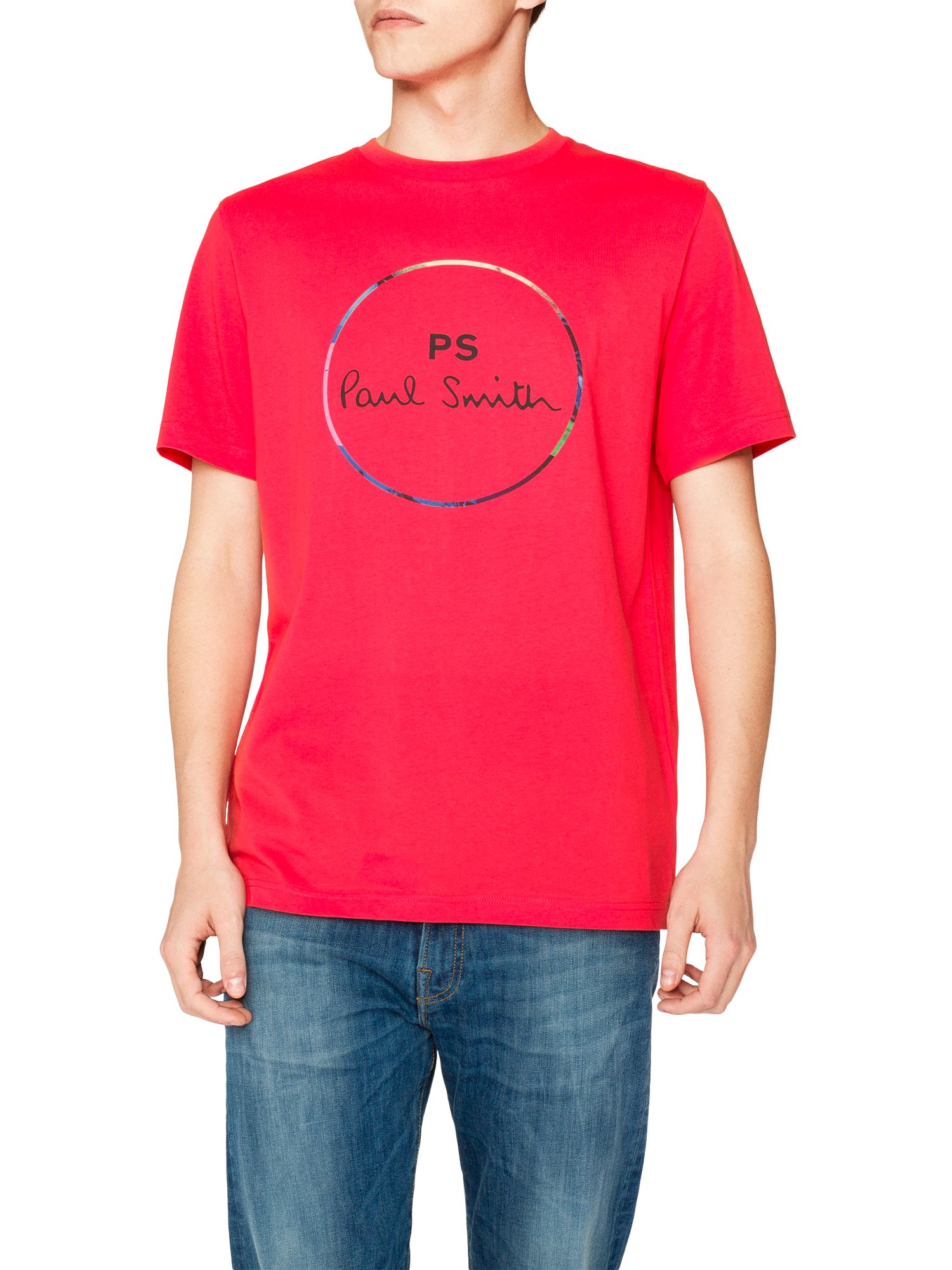 PS Paul Smith Short Sleeve Circle Logo T-Shirt, Red
