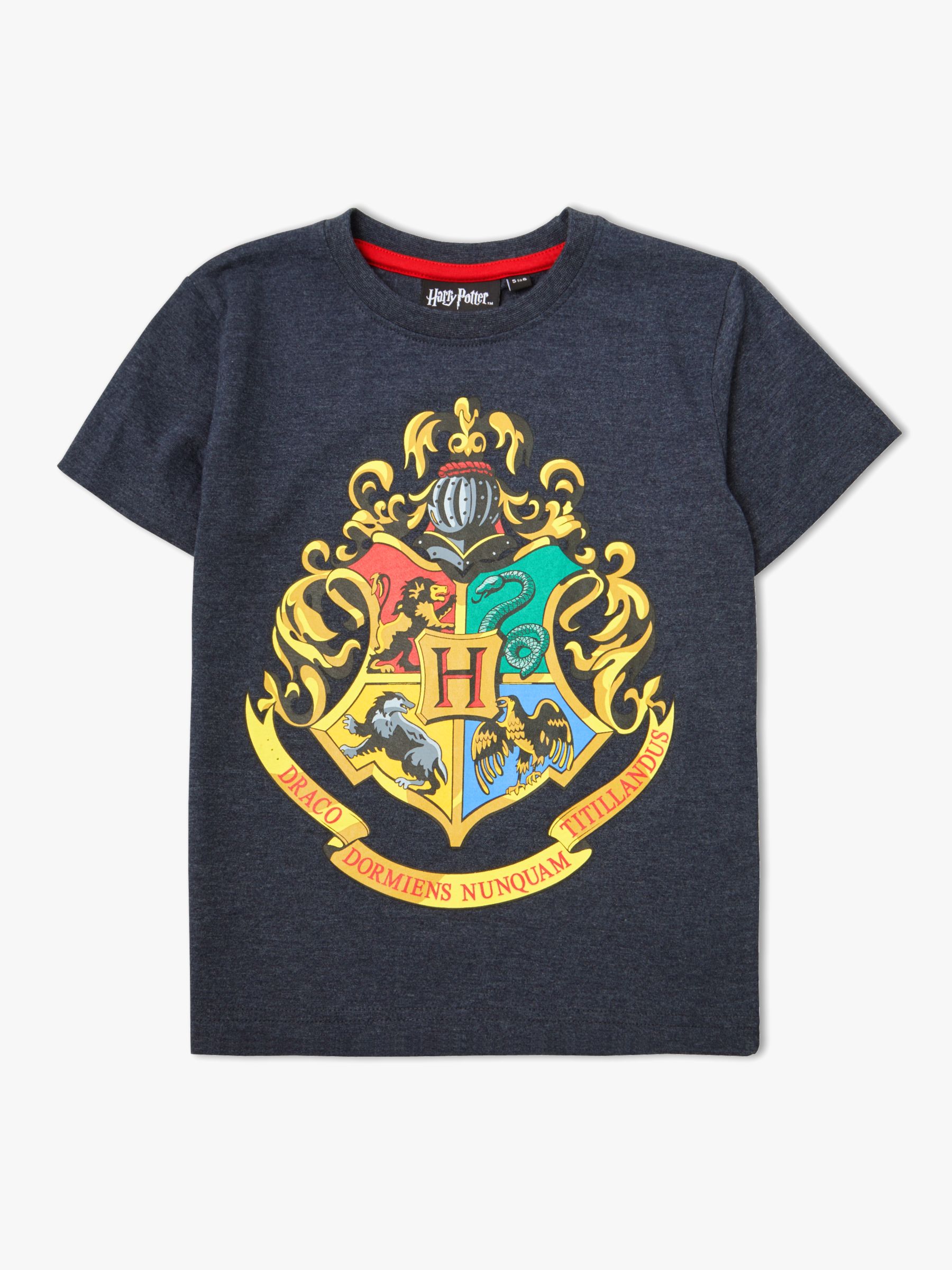 Harry Potter Boys' Short Sleeve T-Shirt, Navy at John Lewis & Partners