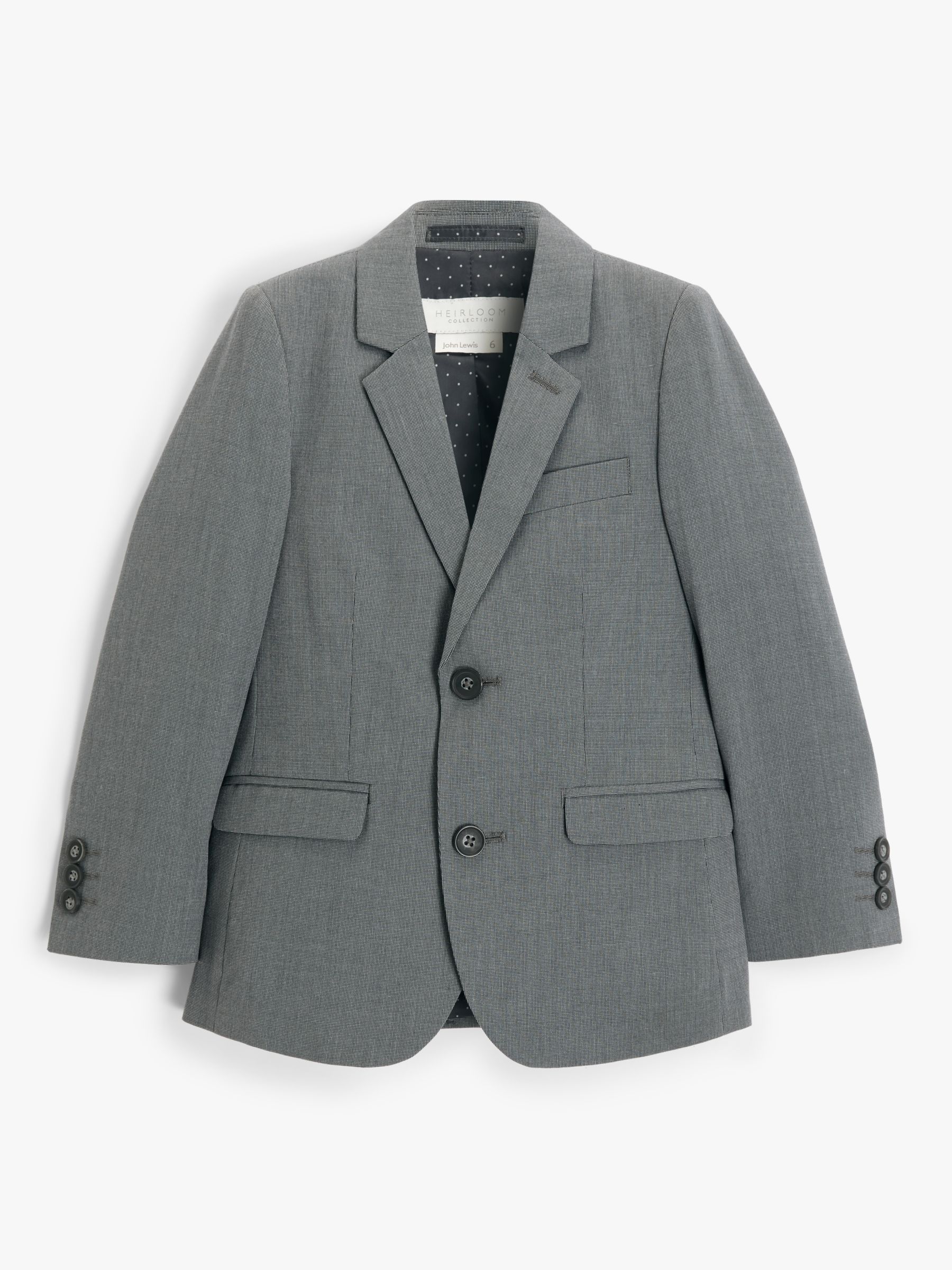 John Lewis Heirloom Collection Kids' Suit Jacket, Grey, 10 years