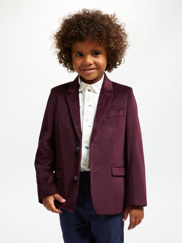 Boys red shop velvet blazer