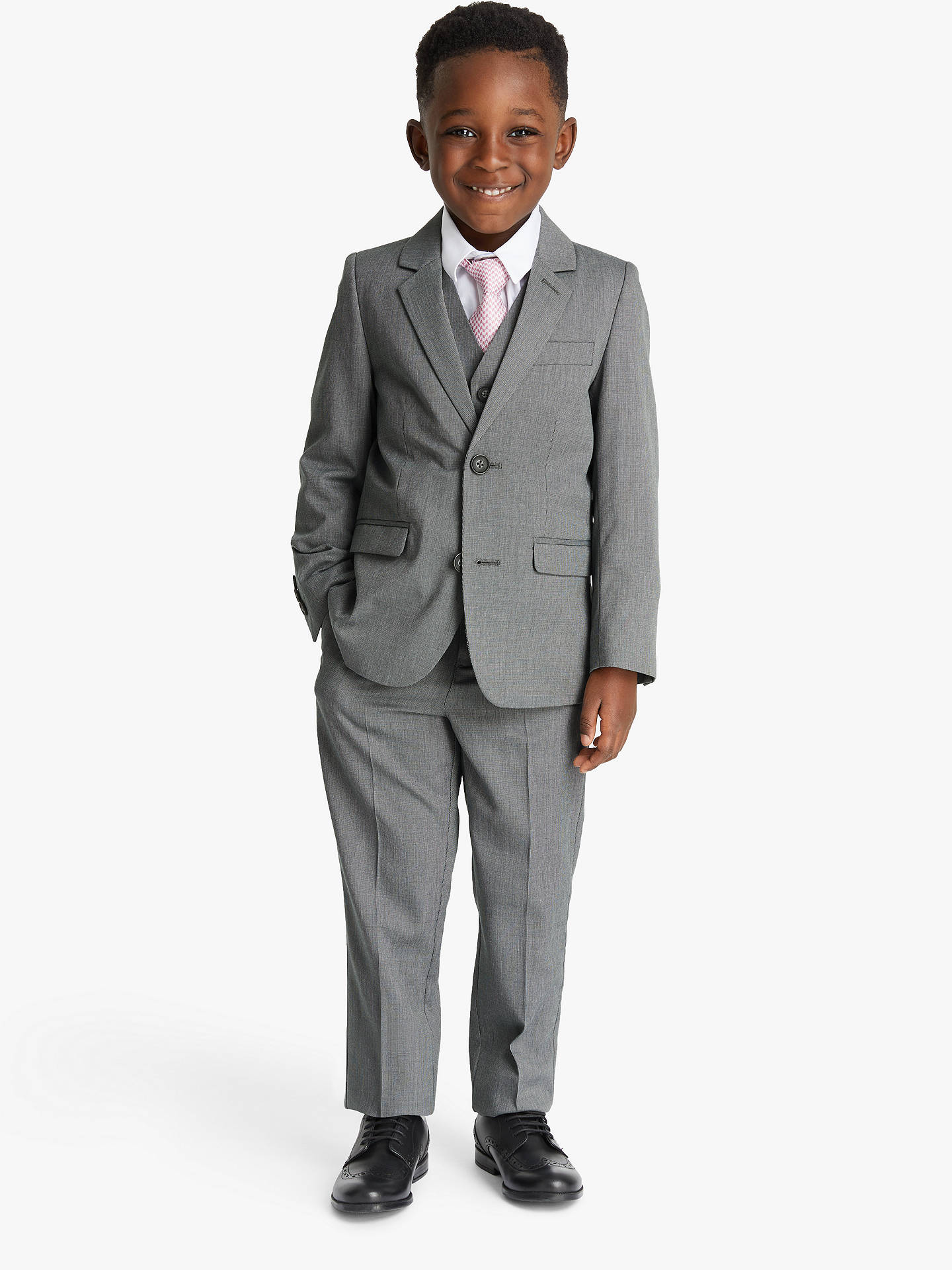 John Lewis & Partners Heirloom Collection Boys' Suit Waistcoat, Grey at ...