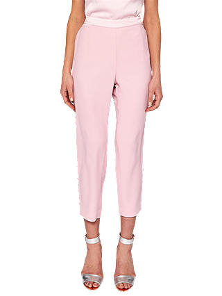Ted Baker Carlaa Pearl Detail Trousers, Dusky Pink