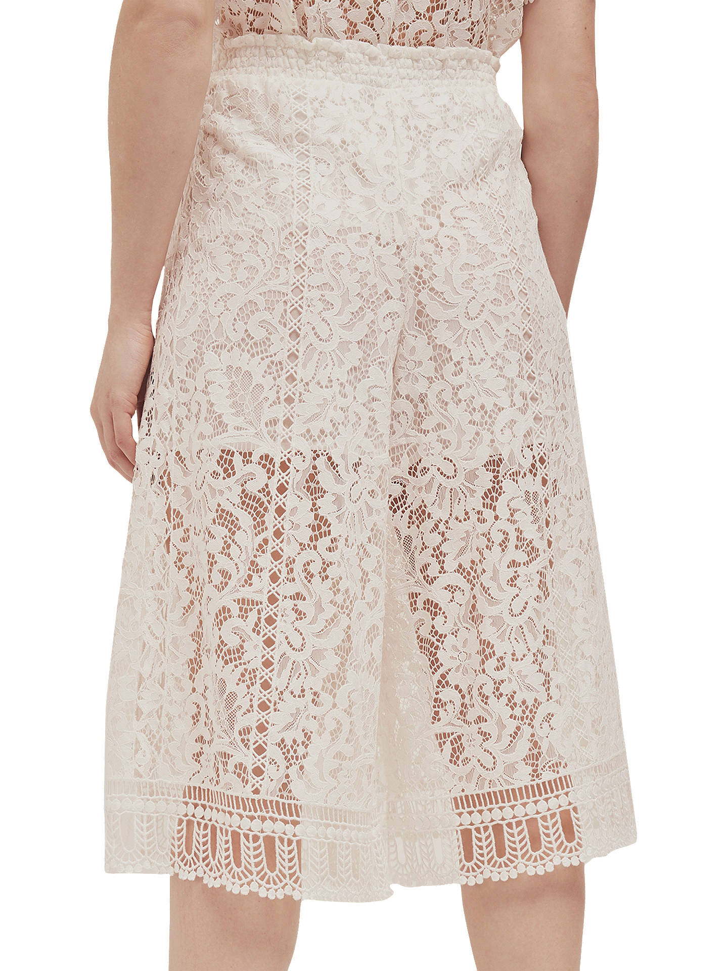 French Connection Arta Lace Culottes, Linen White at John Lewis & Partners