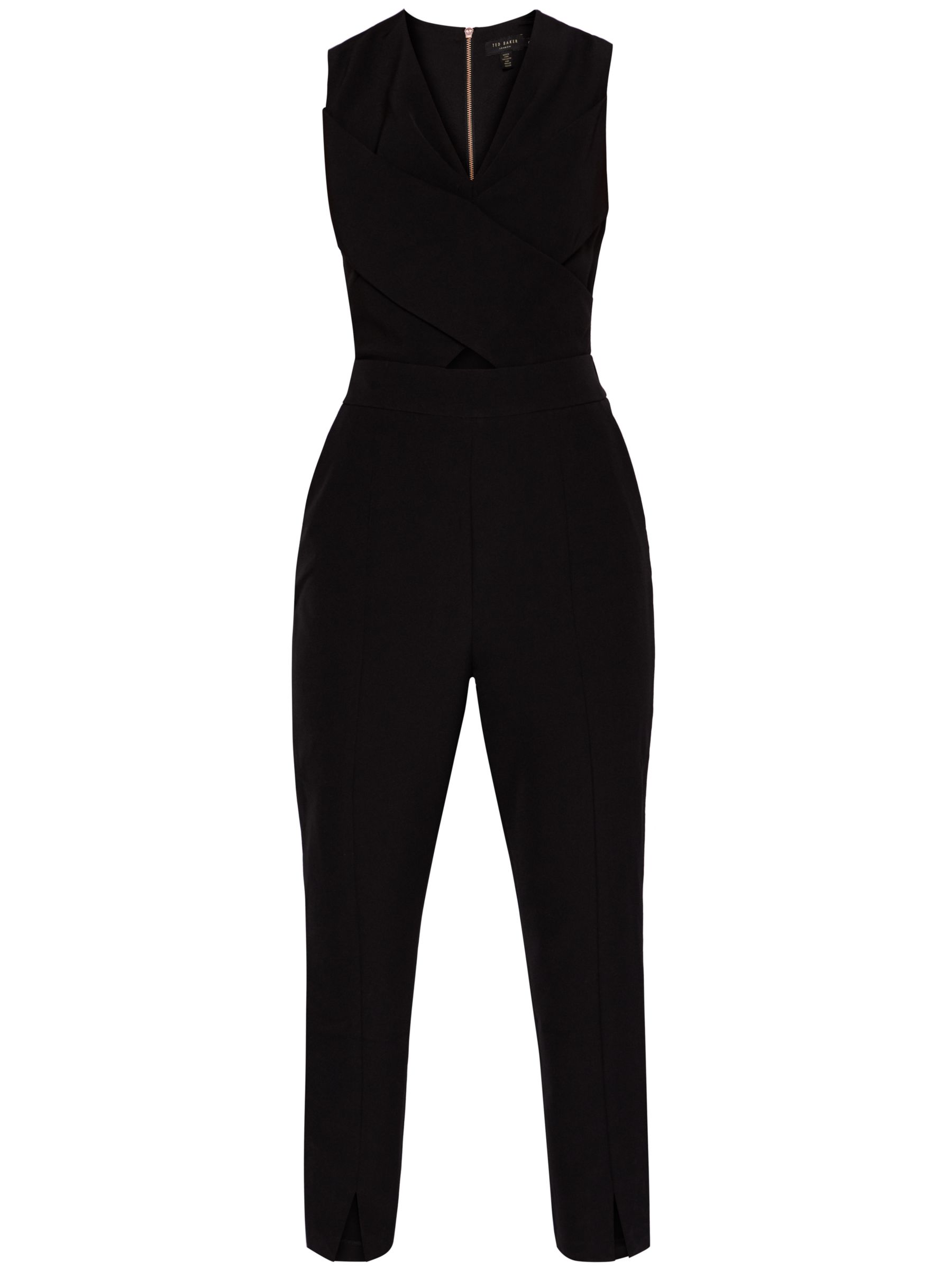 Ted Baker Kleea Cross Front Jumpsuit, Black at John Lewis & Partners