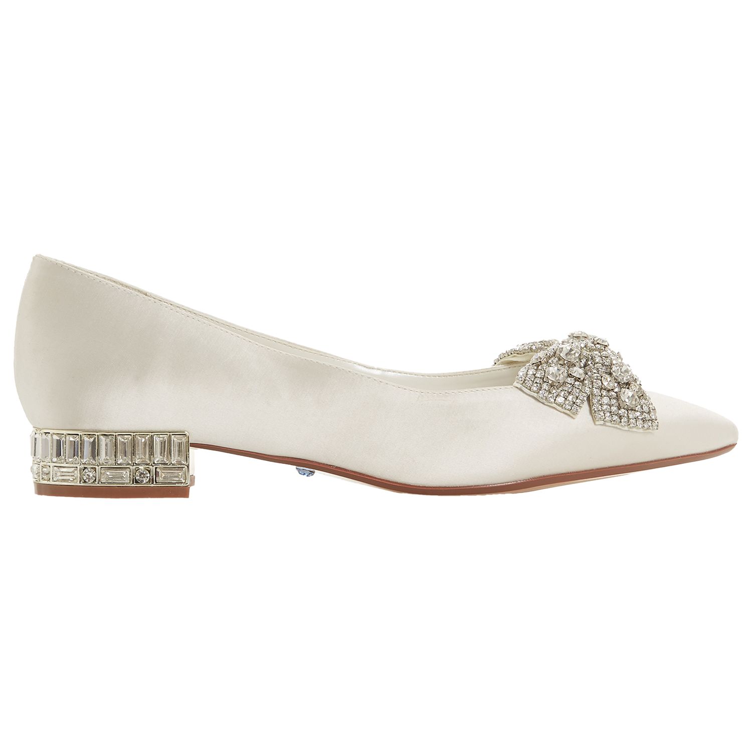 Dune Bridal Collection Bow Tie Ballet Pumps, Ivory, 3