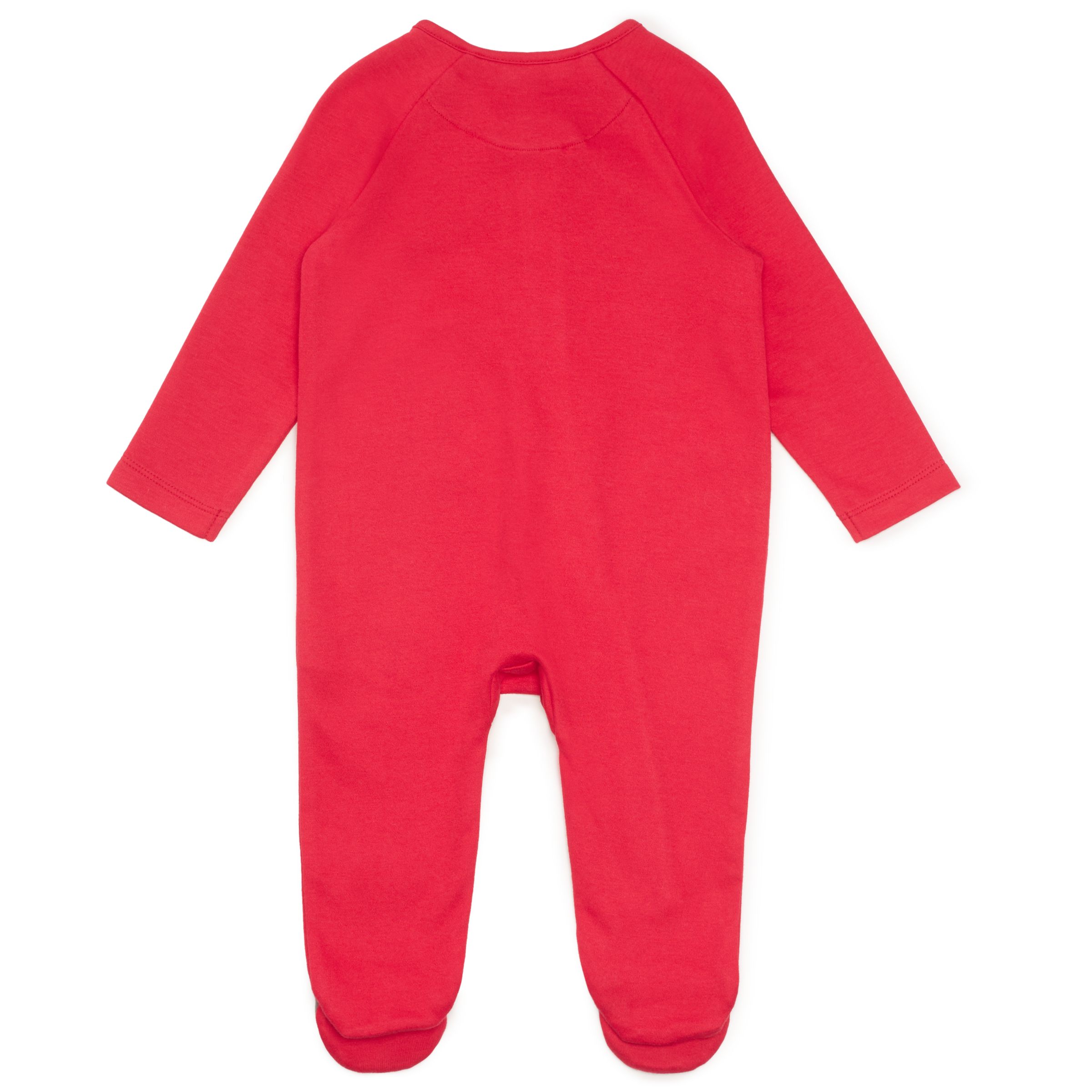 John Lewis & Partners Baby Christmas Friends Penguin Sleepsuit, Red at ...