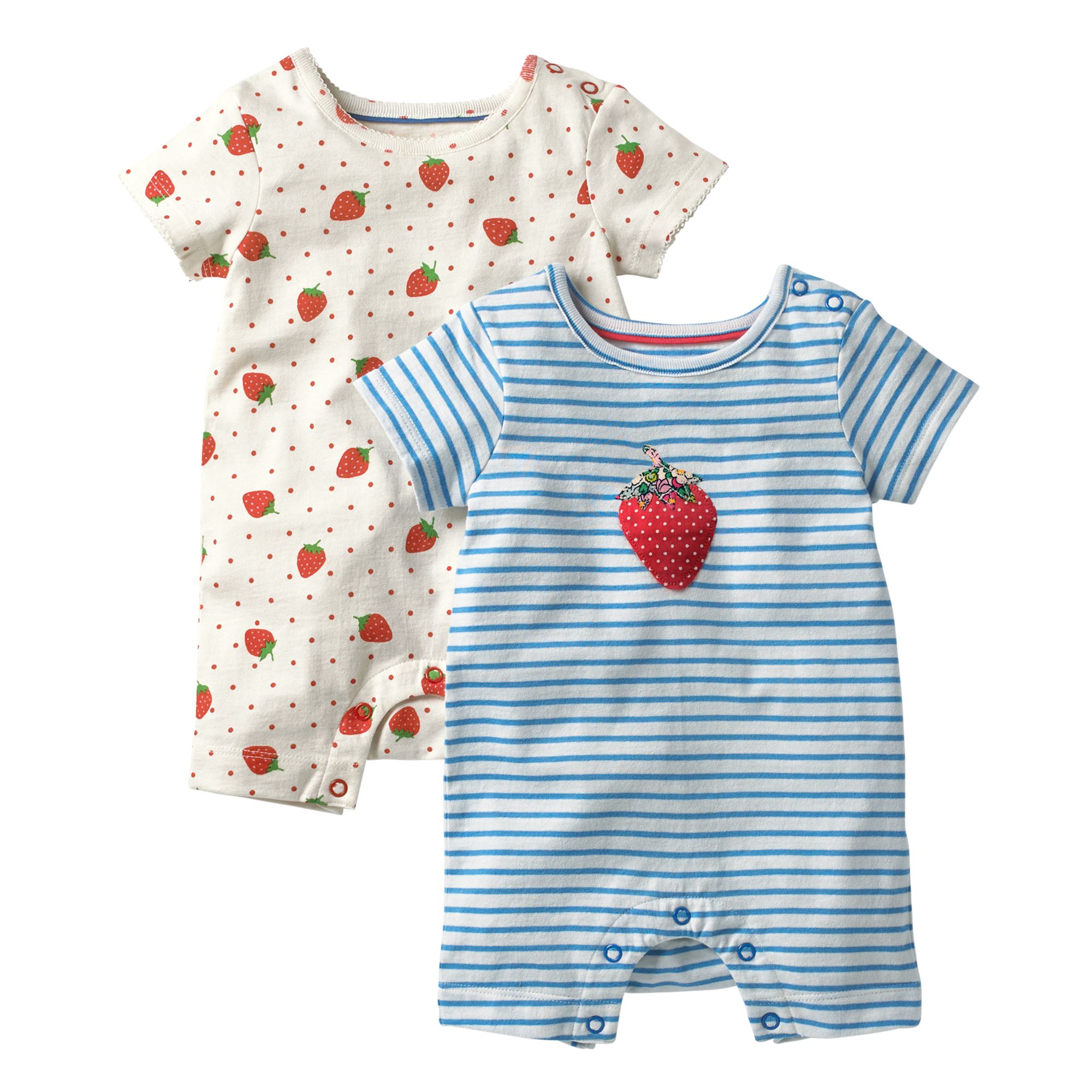 Mini Boden Baby Strawberry Romper Pack Of  Redblue