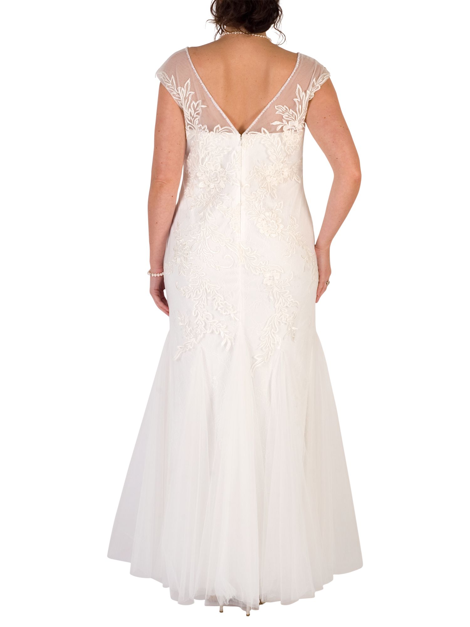 Chesca Godet Tulle Wedding Dress, Ivory, 12