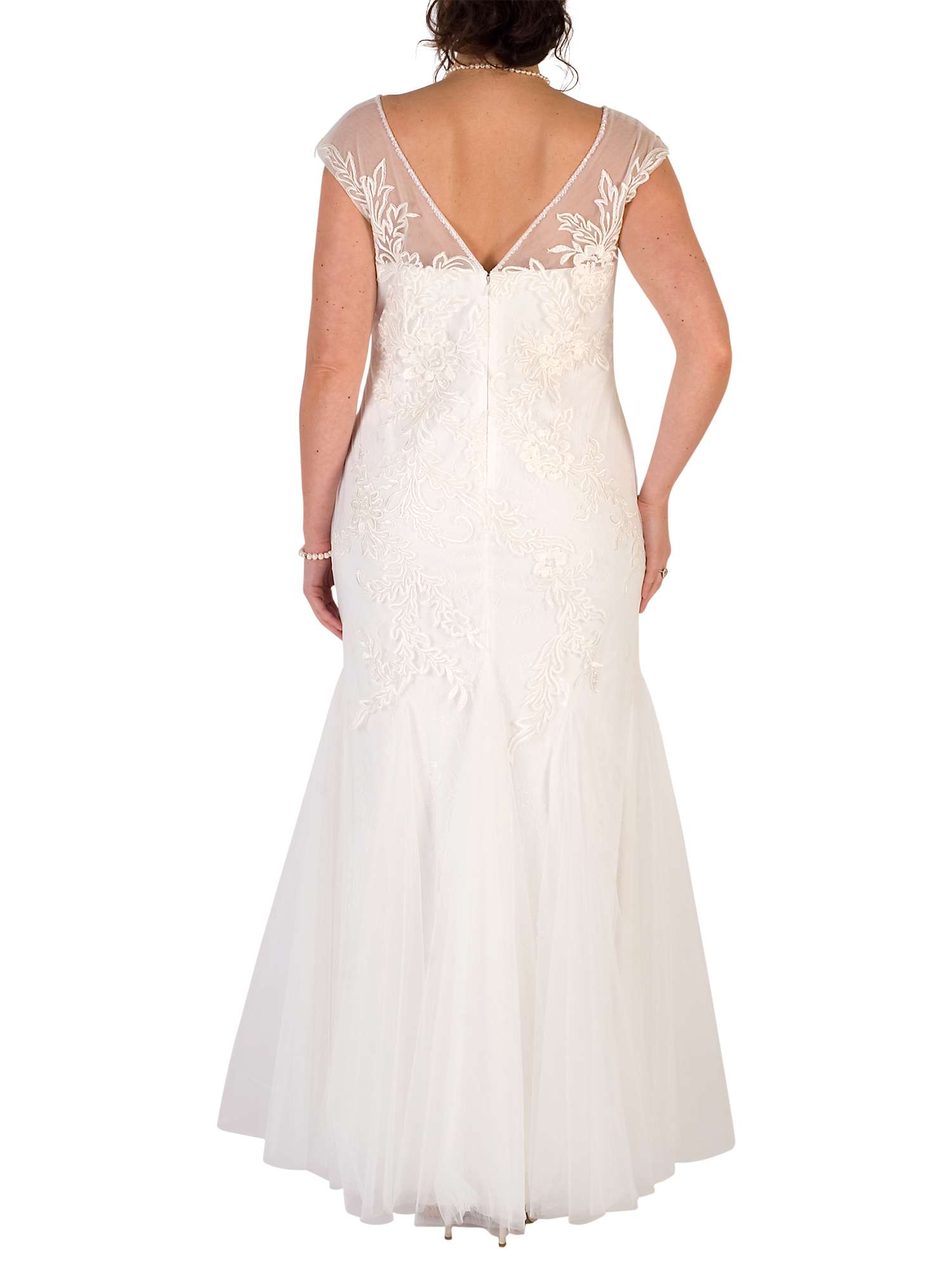 Buy Chesca Godet Tulle Wedding Dress, Ivory Online at johnlewis.com