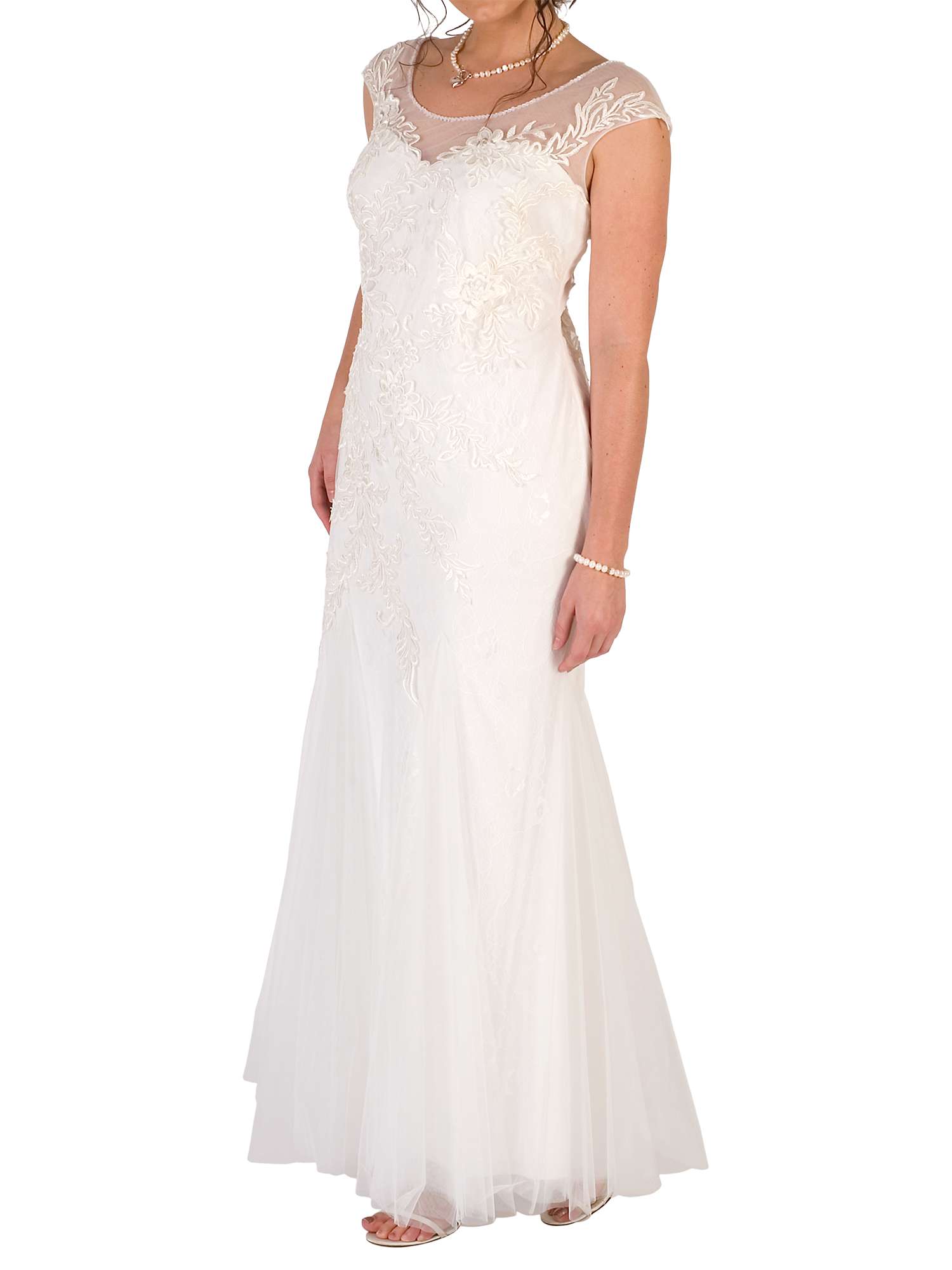 Buy Chesca Godet Tulle Wedding Dress, Ivory Online at johnlewis.com