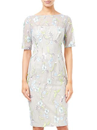 Adrianna Papell Embroidered Sheath Dress, Lime Multi