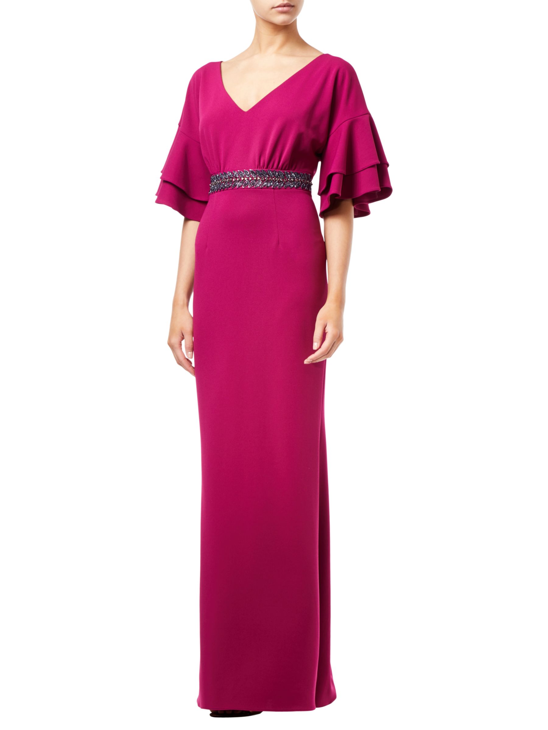 Adrianna Papell Long Crepe Dress, Plum