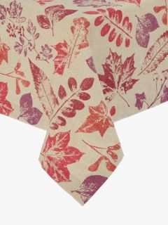 John Lewis & Partners Autumn Leaves Tablecloth, Red, 230 x 140cm