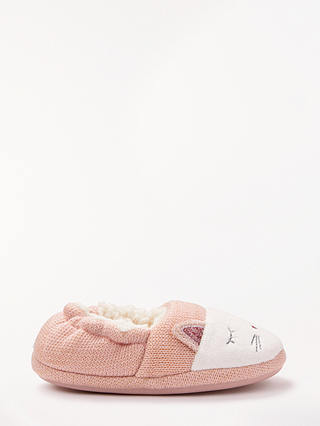 John Lewis & Partners Children's Cat Slippers, Pink