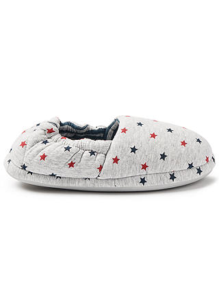 John Lewis & Partners Children's Star and Stripes Slippers, Grey