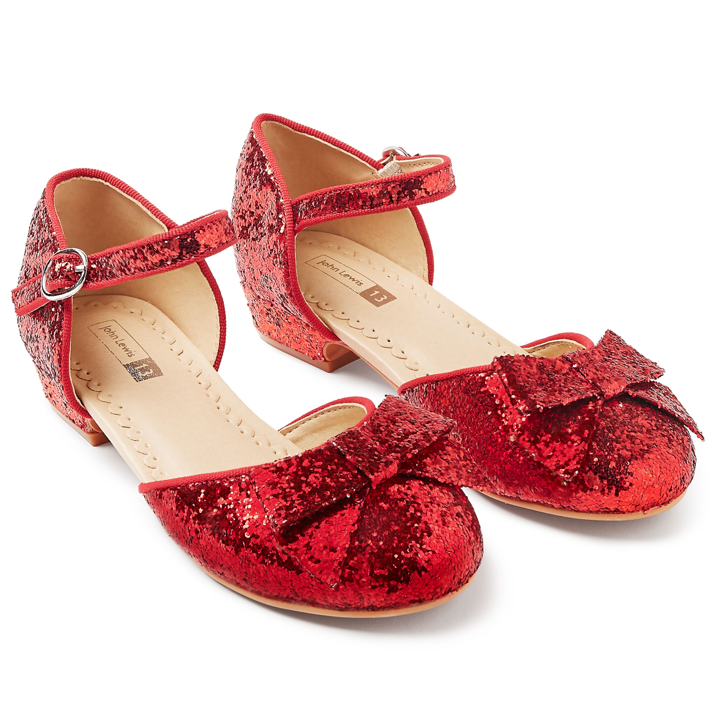 John Lewis & Partners Children's Dorothy Glitter Shoes, Red at John ...