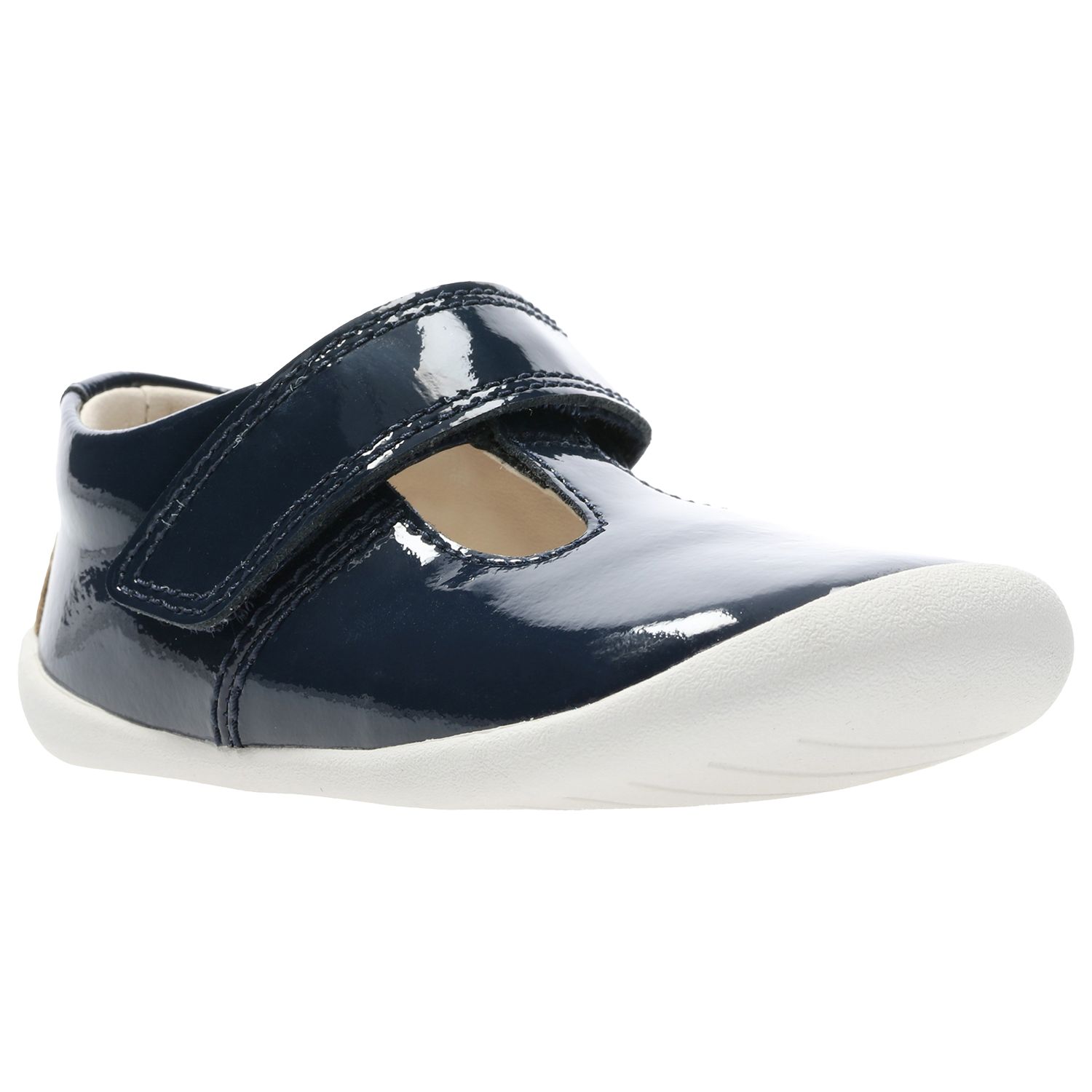 clarks navy patent shoes