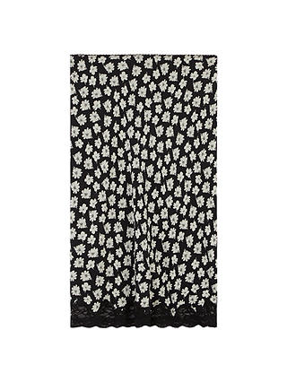 Gerard Darel Floral Silk Skirt, Black