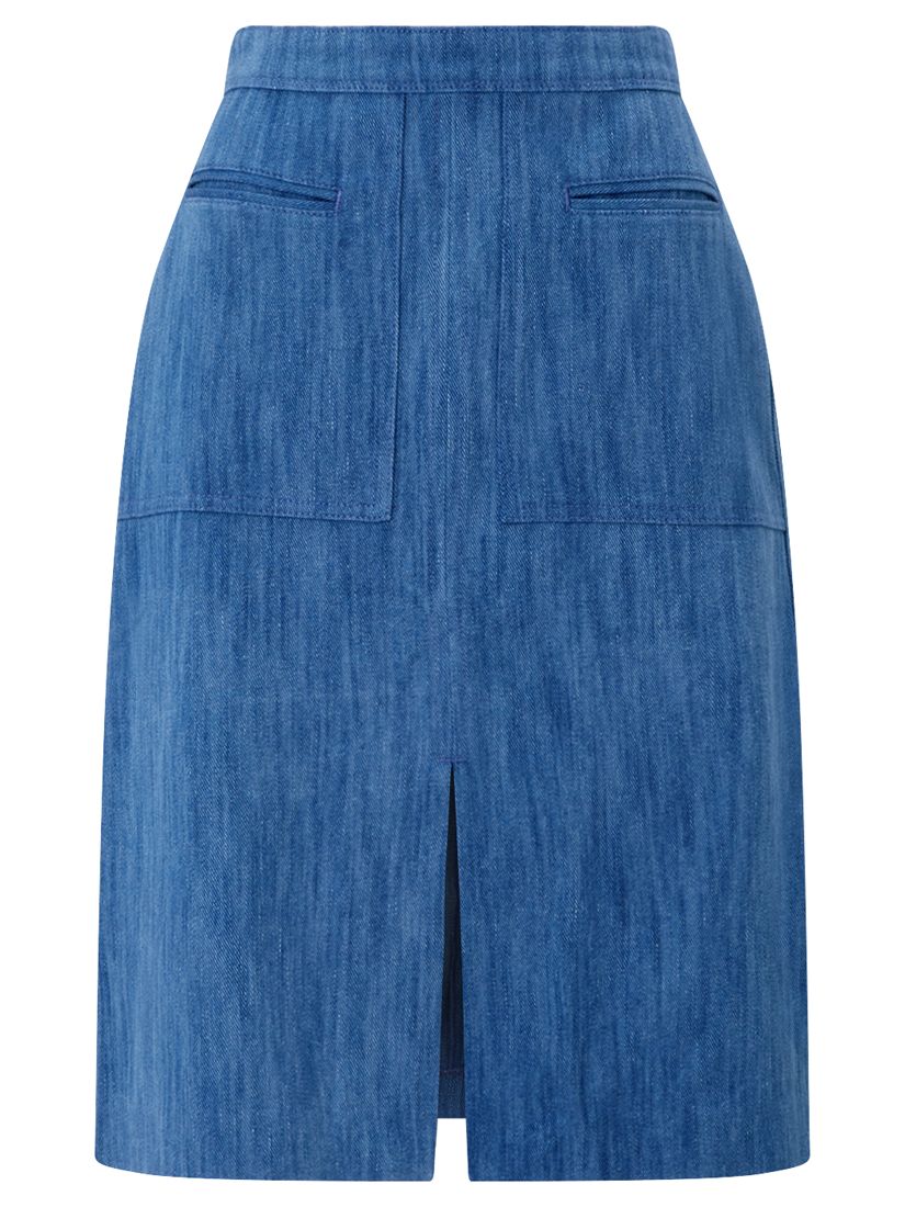 Jigsaw Denim Pencil Skirt, Cerulean Blue