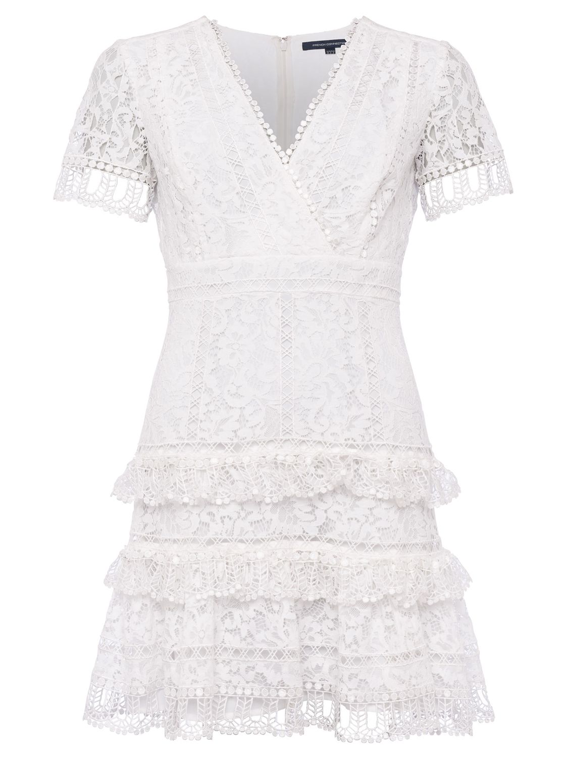 french connection white ruffle dress