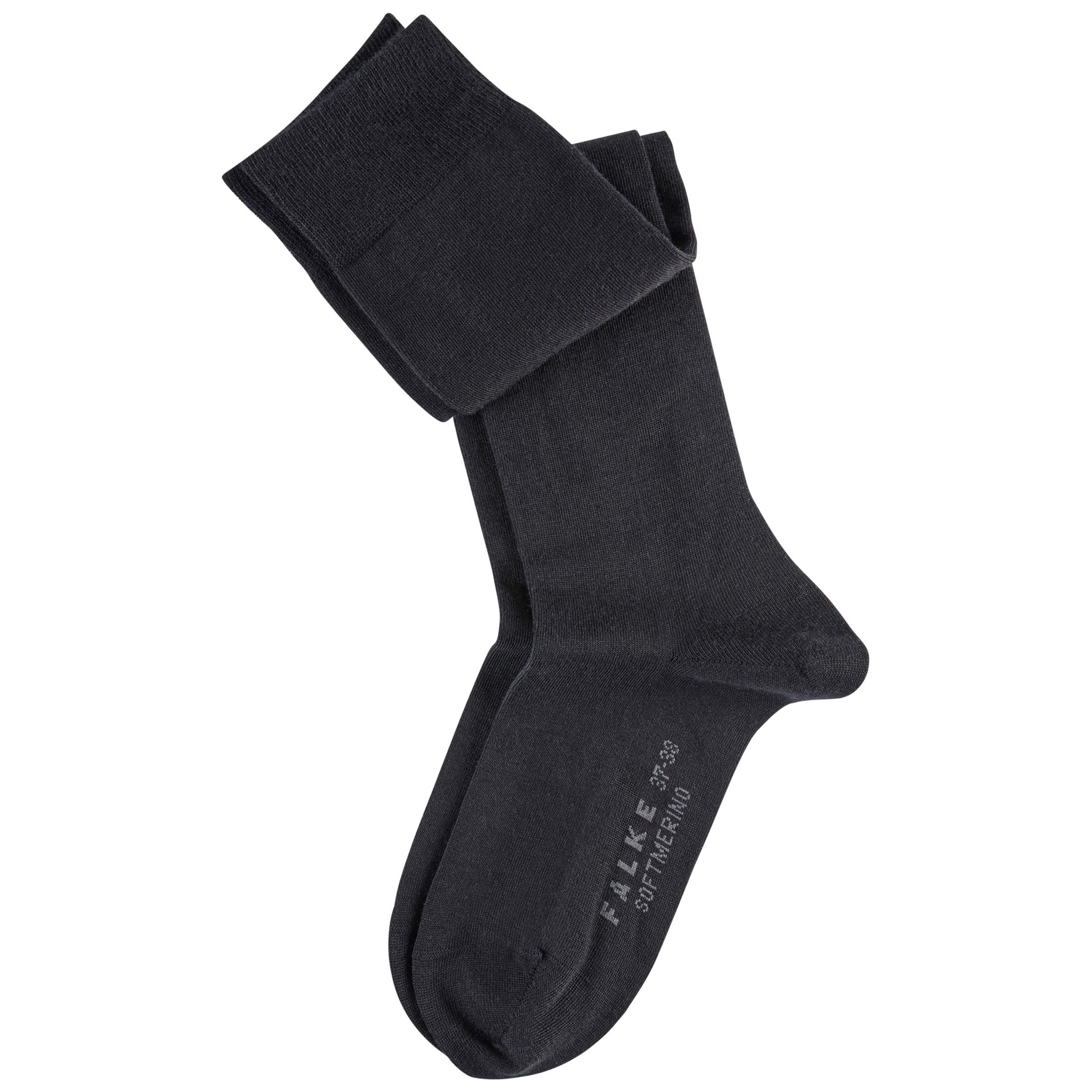 FALKE Soft Merino Blend Knee High Socks, Black at John Lewis & Partners