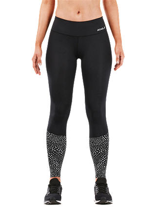 2XU Reflective Compression Mid-Rise Full Length Training Tights, Black