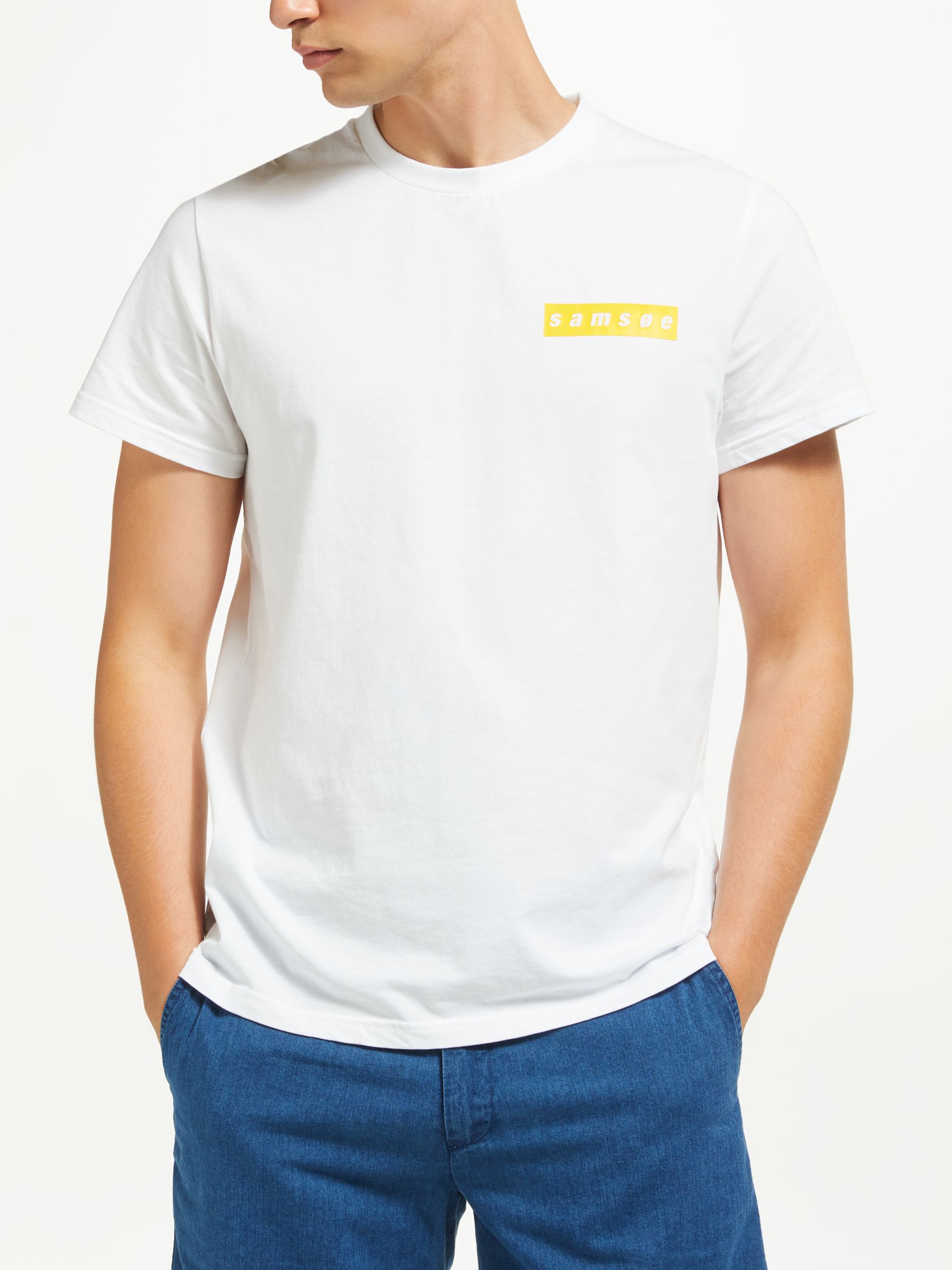 Samsoe & Samsoe Phill Short Sleeve Branded T-Shirt, White