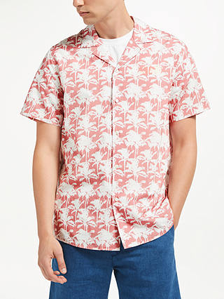 Samsoe & Samsoe Einar SX Tropical Print Short Sleeve Shirt, Pink