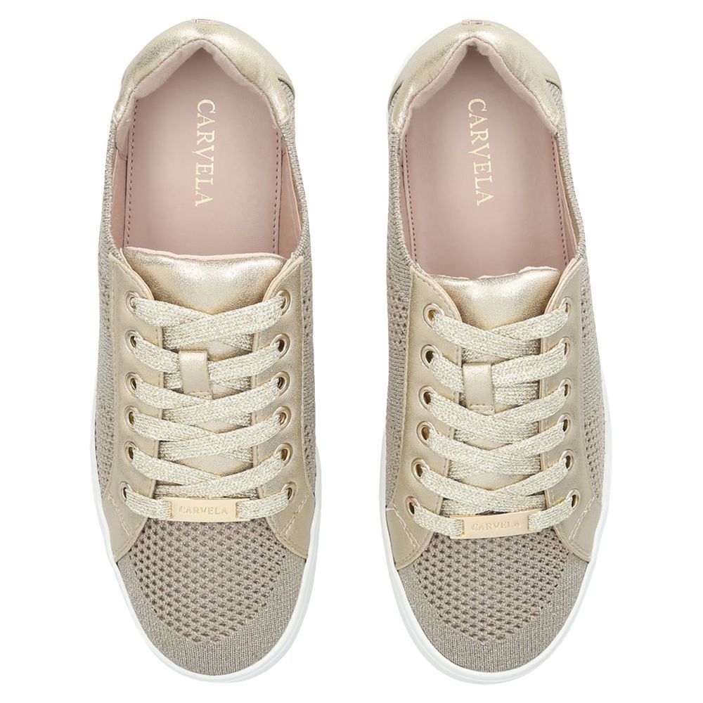 carvela trainers gold