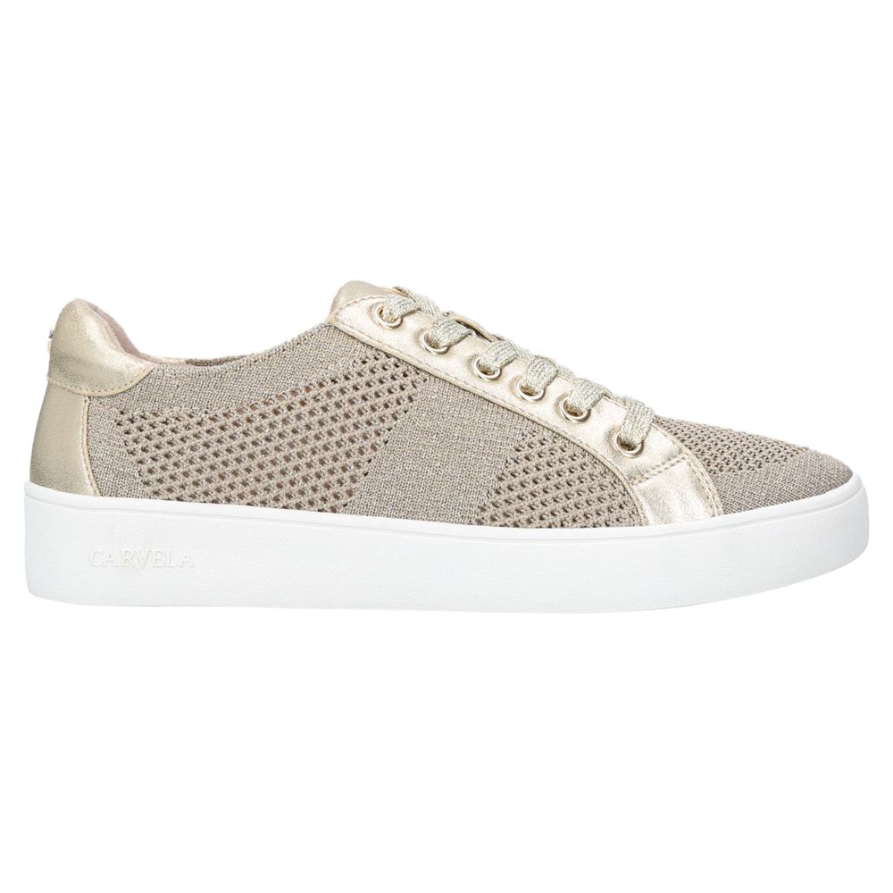 carvela trainers gold