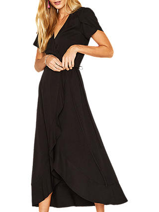 Oasis Wrap Midi Dress, Black