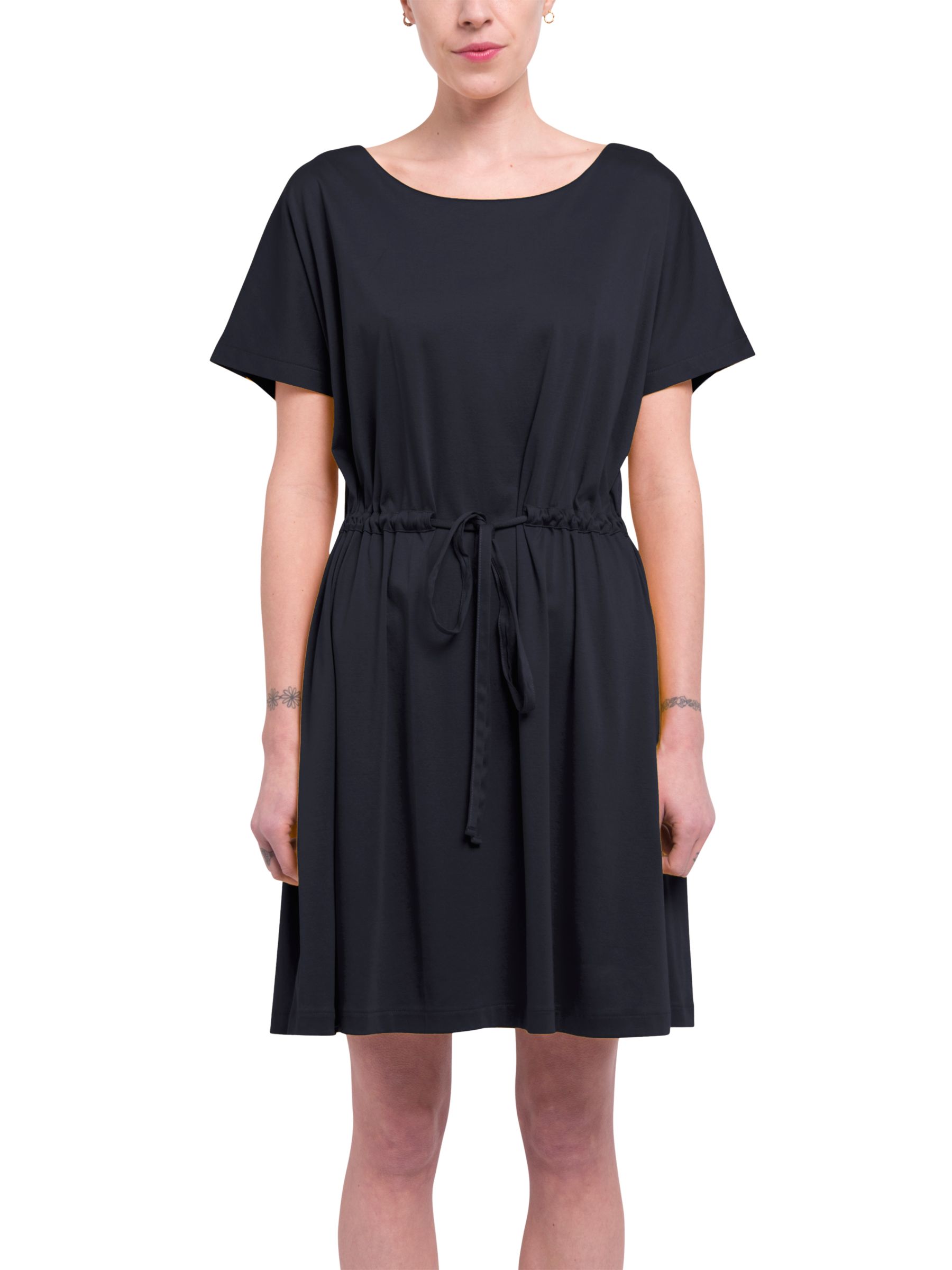 jersey dress with drawstring