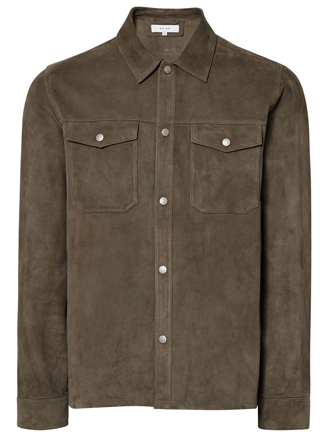 Reiss Mick Suede Overshirt Jacket, Grey