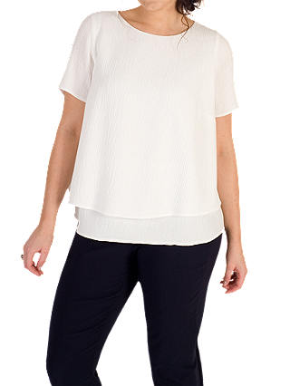 Chesca Layered Jacquard Top, Ivory