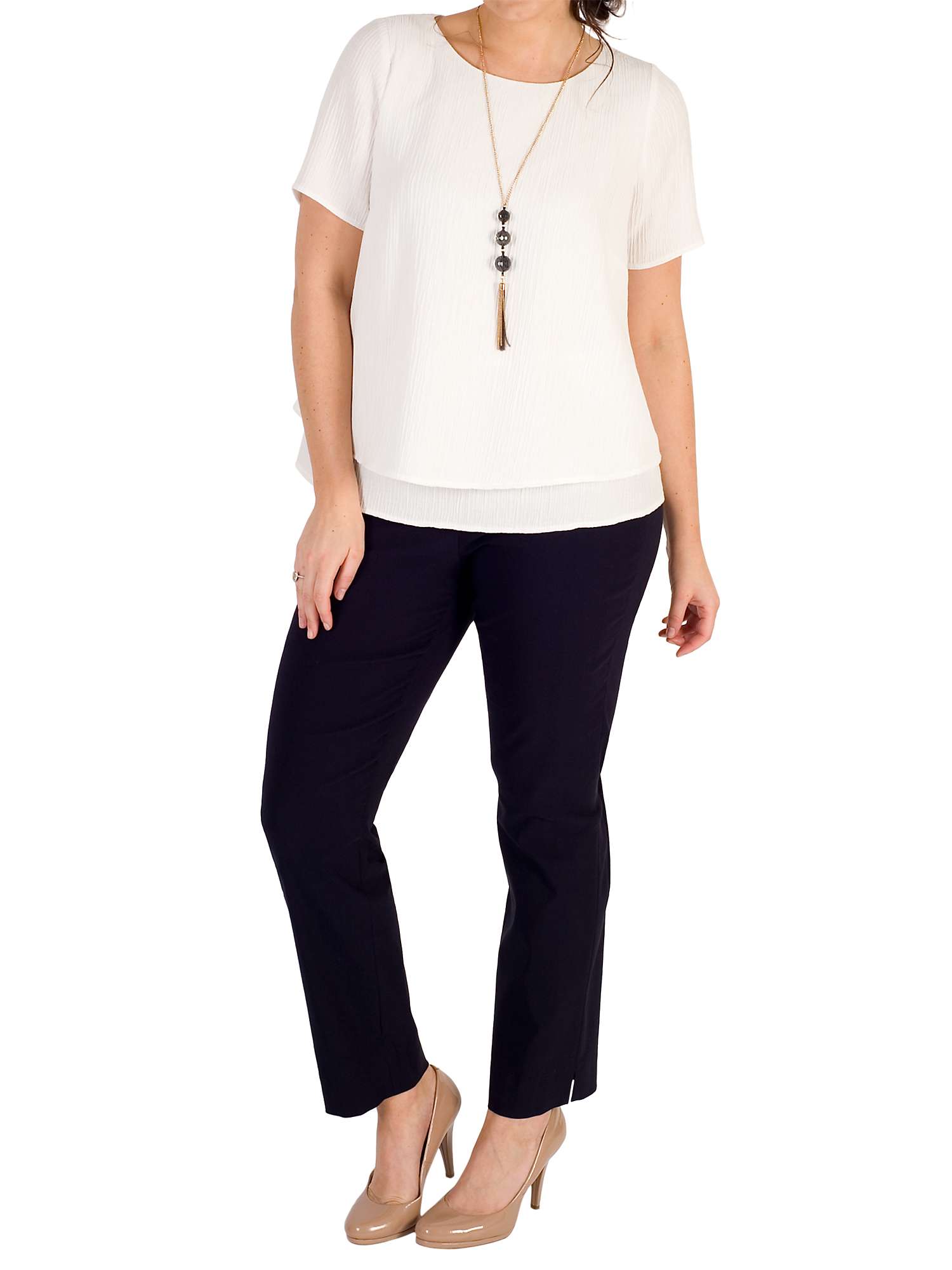 Buy Chesca Layered Jacquard Top, Ivory Online at johnlewis.com