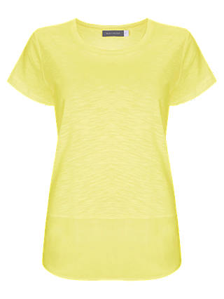 Mint Velvet Woven Hem T-Shirt, Lemon