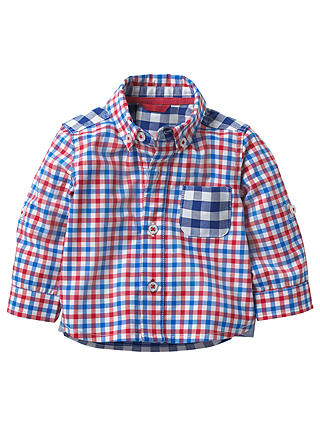 Mini Boden Baby Smart Check Shirt, Red