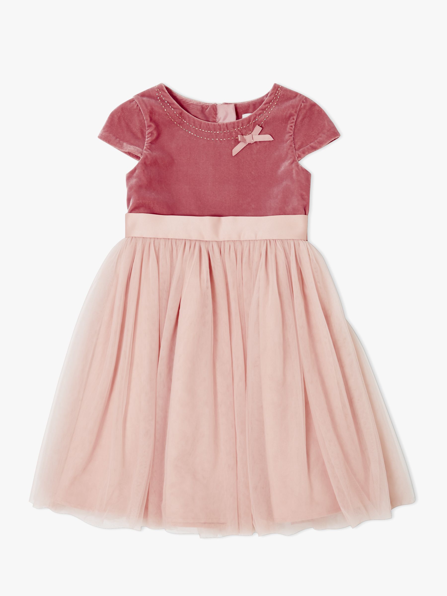 John Lewis & Partners Heirloom Collection Girls' Velvet Bodice Dress, Pink