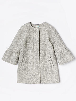 John Lewis & Partners Girls' Bell Sleeve Coat, Grey
