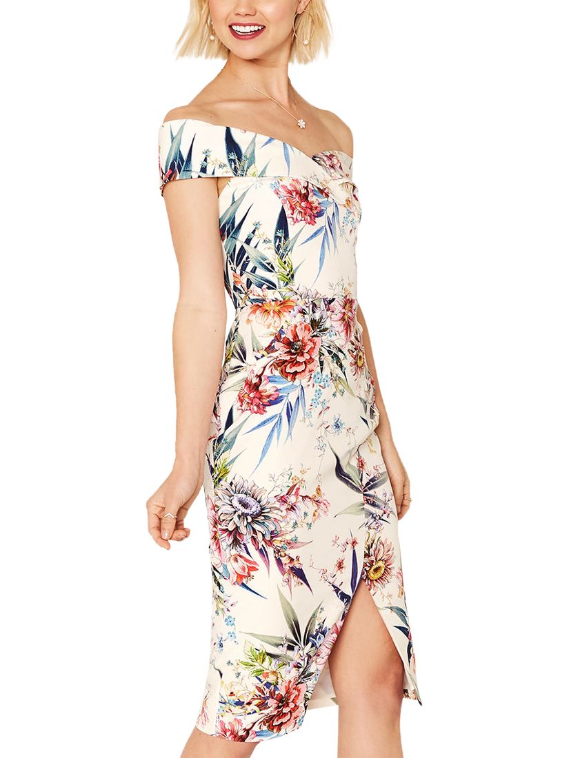 oasis floral bardot dress