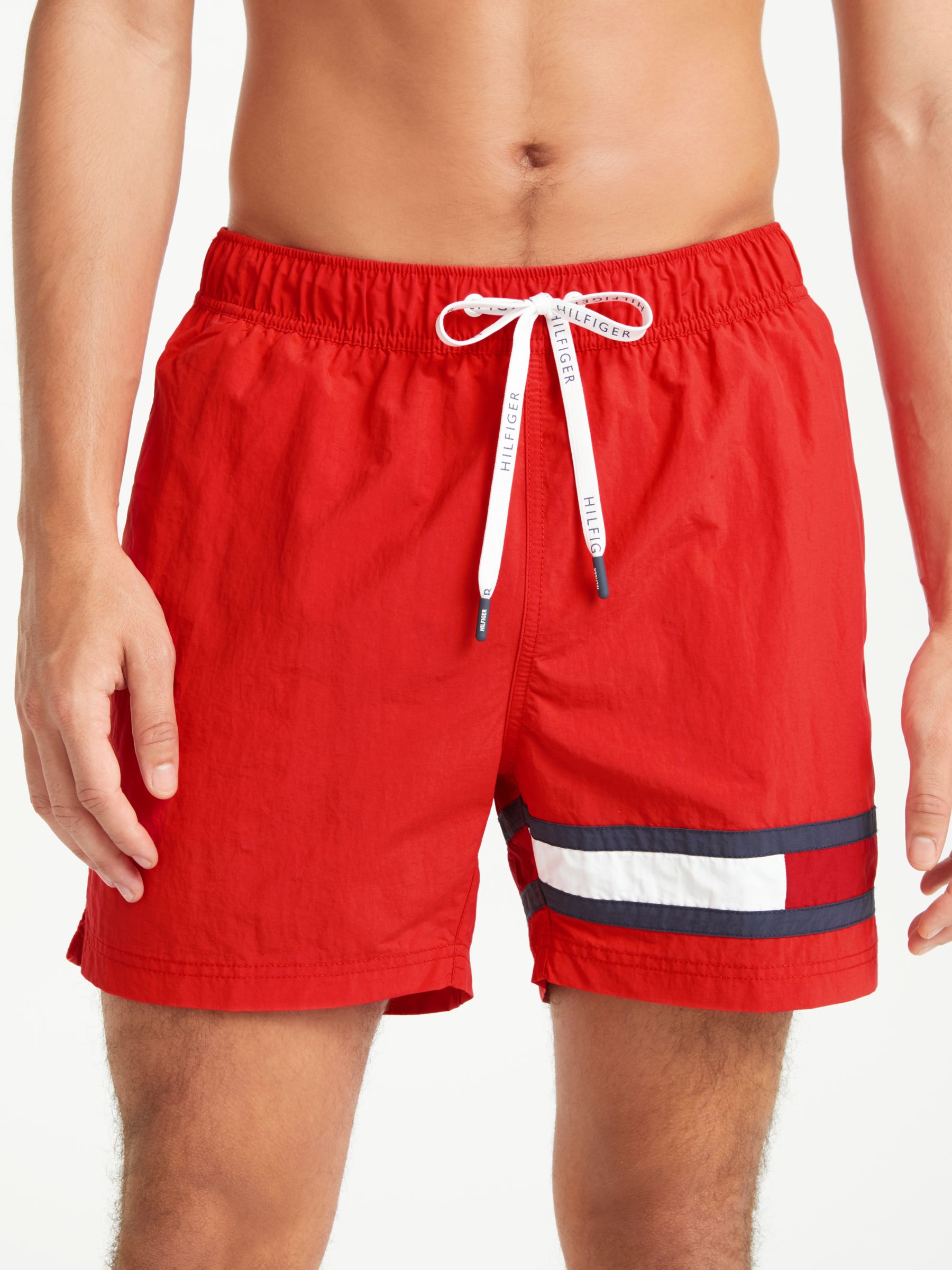 red tommy hilfiger swim shorts