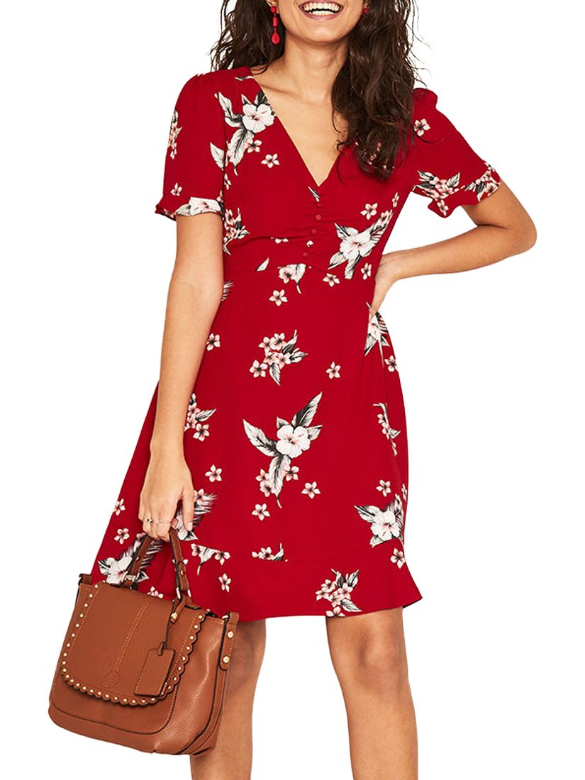 Oasis Havana Floral Tea Dress, Multi/Red