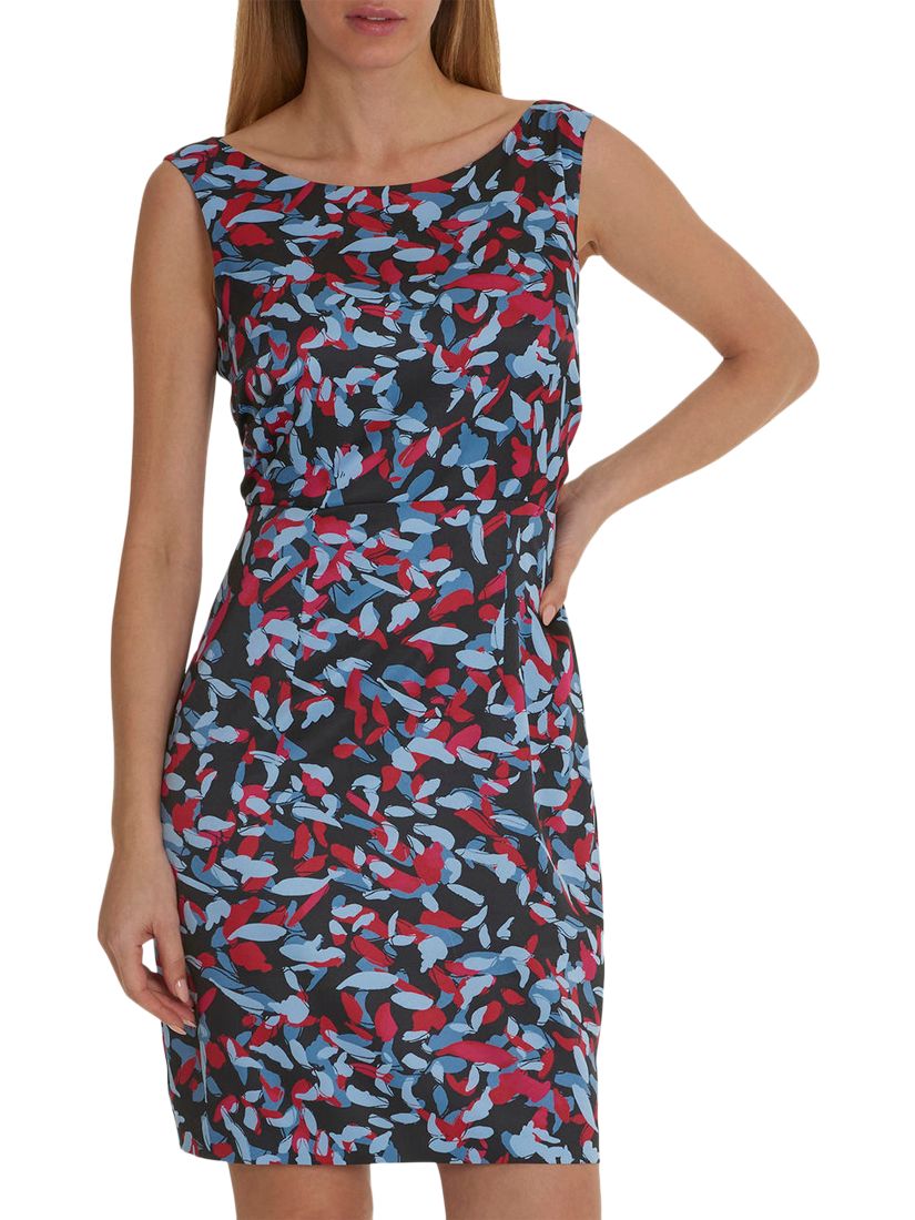 Betty & Co Graphic Print Dress, Blue/Red