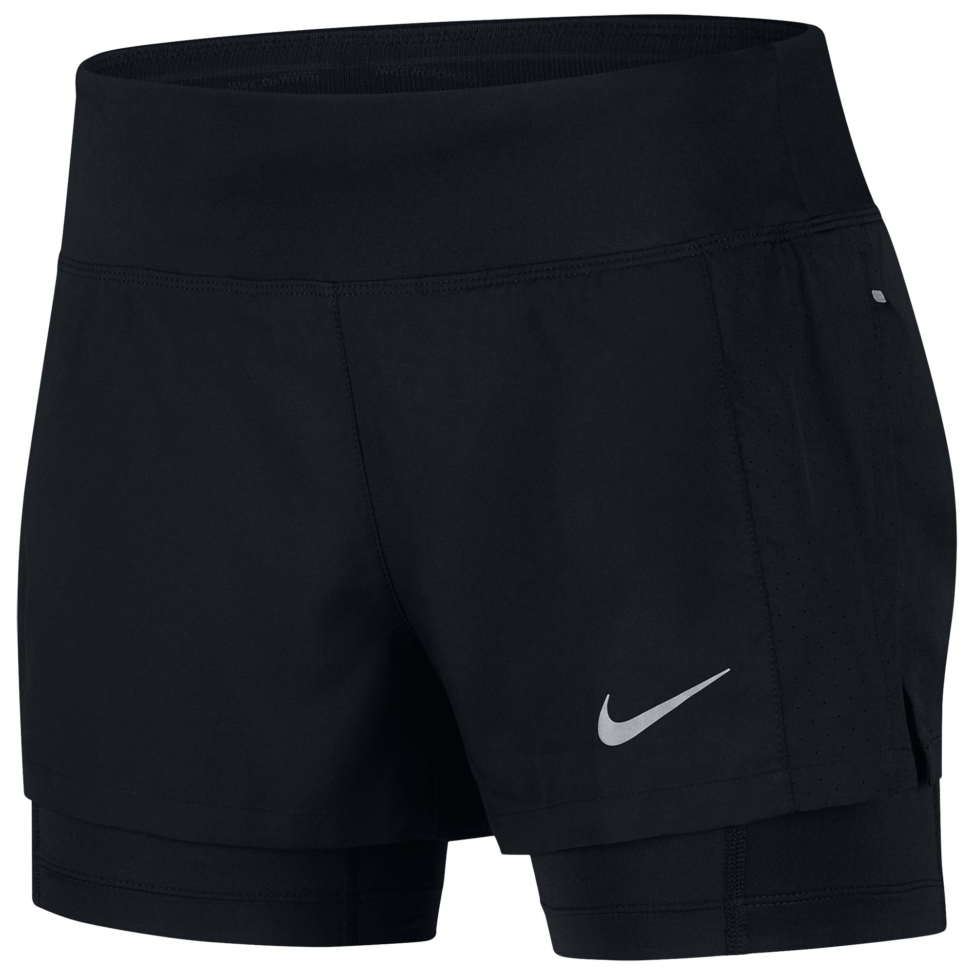 Nike Eclipse 2-in-1 Running Shorts, Black/Reflective Silver