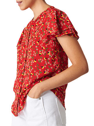 Whistles Peony Print Top, Red