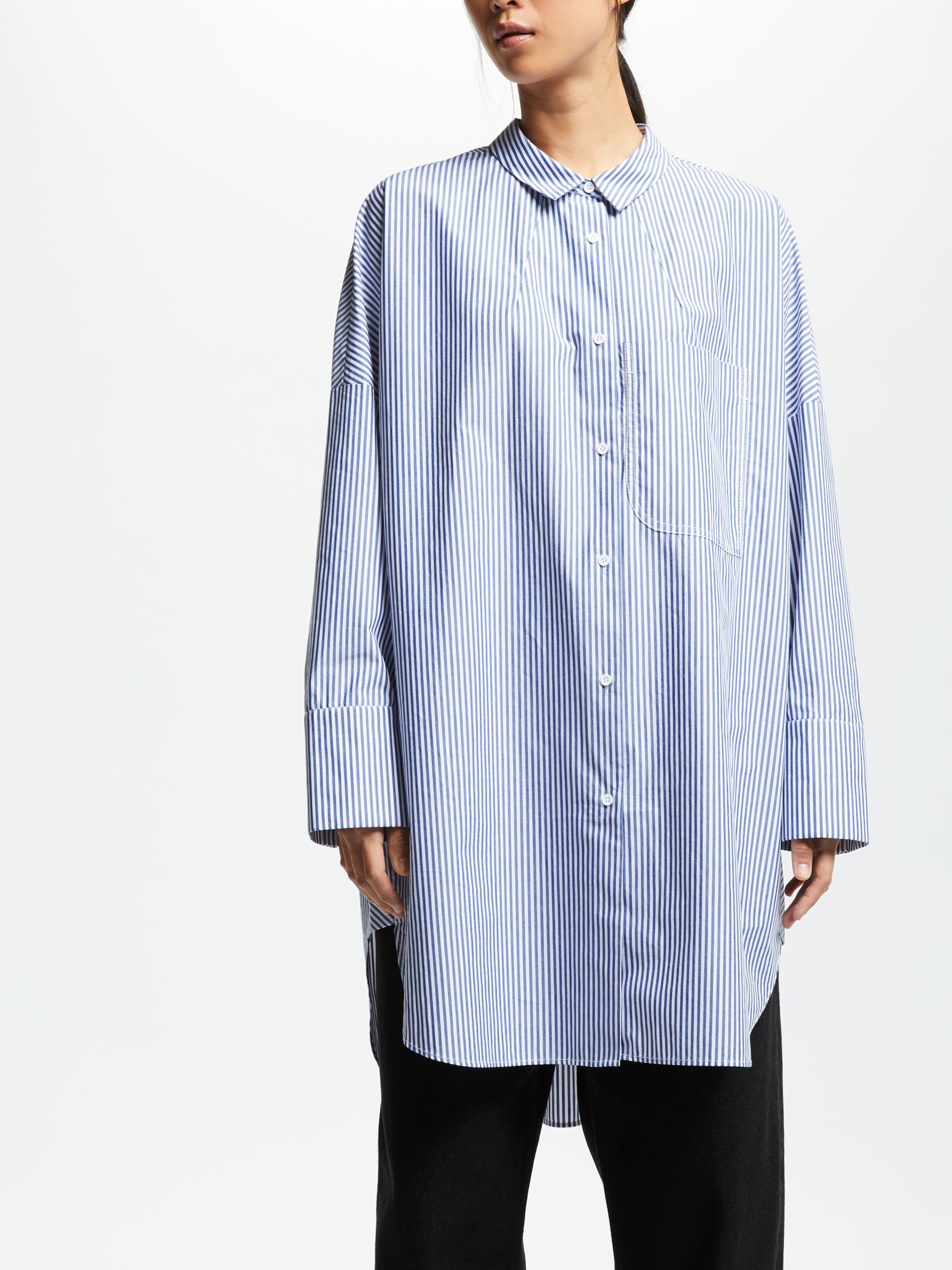 Kin Oversized Stripe Shirt, Blue