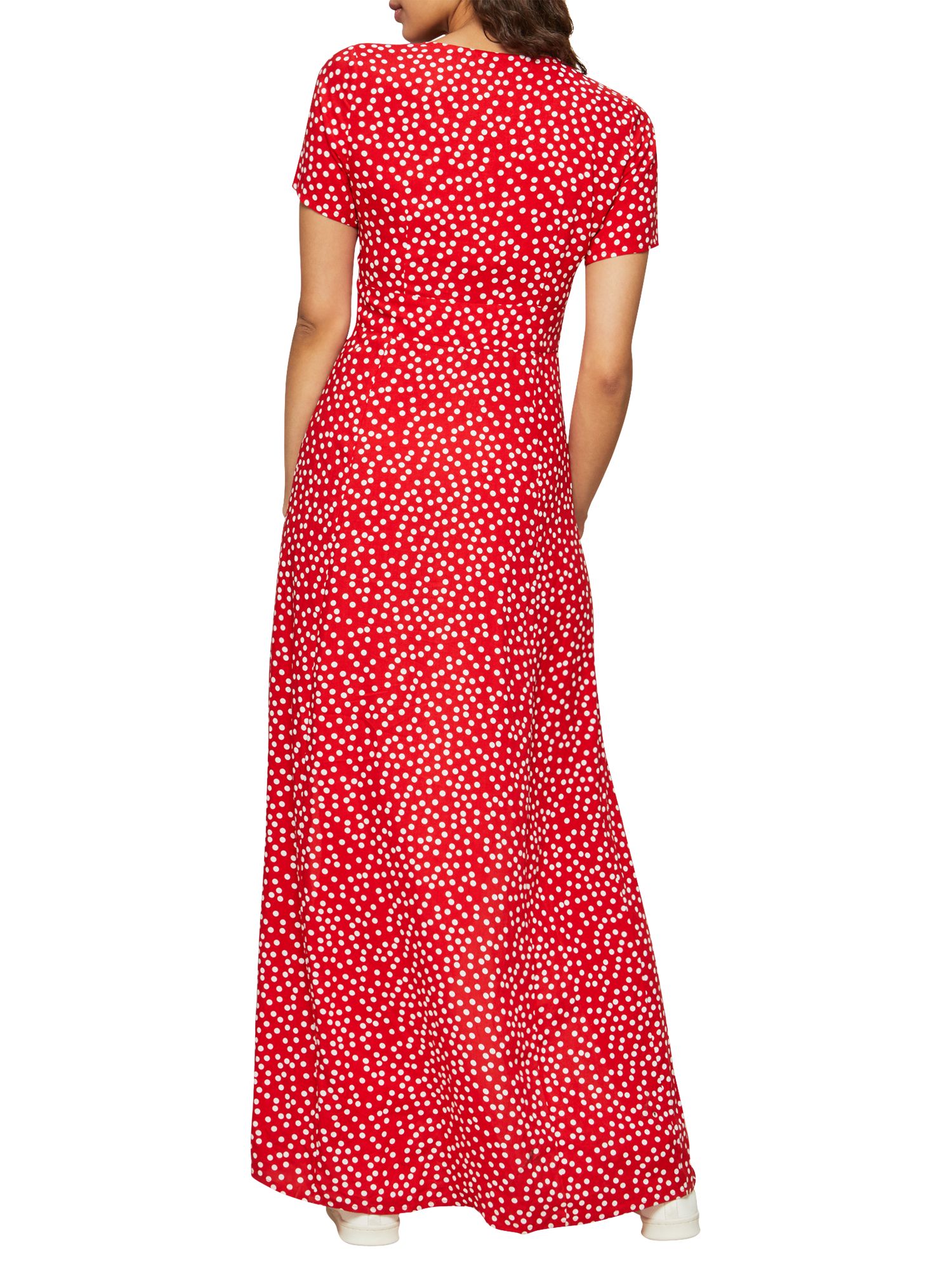 red spot maxi dress