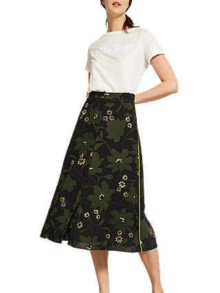 Mint Velvet Bethany Print Midi Skirt, Multi